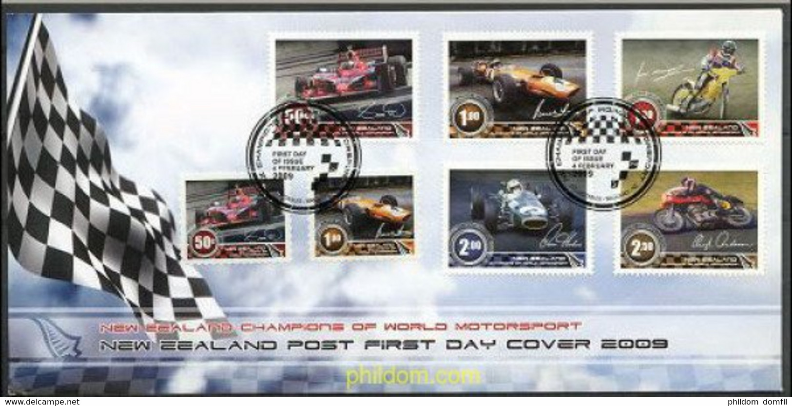 222674 MNH NUEVA ZELANDA 2009 CAMPEONATOS DEL MUNDO DEL DEPORTE DEL MOTOR - Plaatfouten En Curiosa