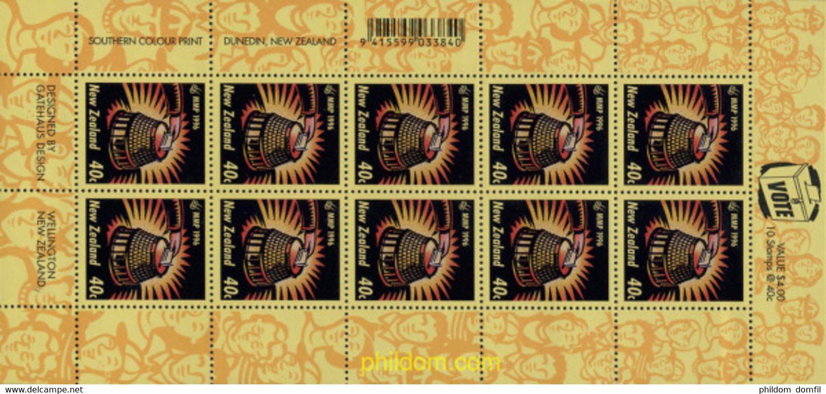 134473 MNH NUEVA ZELANDA 1996 ELECCIONES PARLAMENTO - Errors, Freaks & Oddities (EFO)