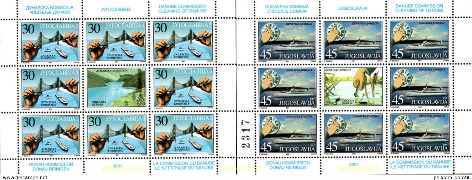 7897 MNH YUGOSLAVIA 2001 CAMPAÑA PARA LA LIMPIEZA DEL DANUBIO - Gebruikt