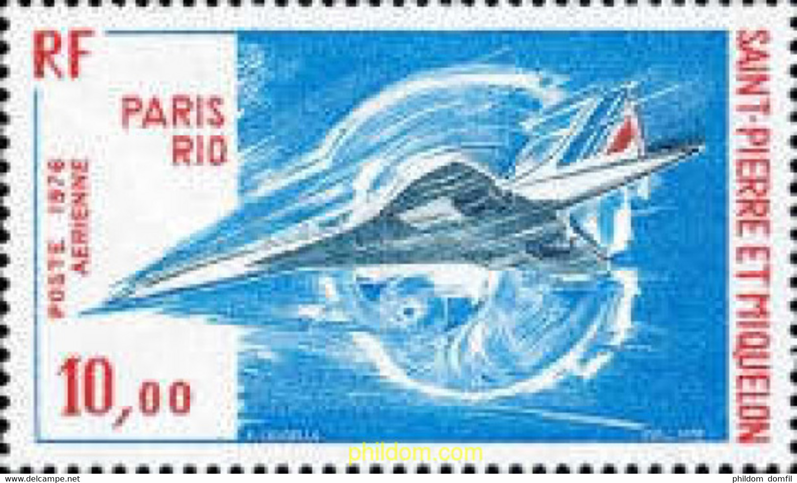 161315 MNH SAN PEDRO Y MIQUELON 1976 PRIMER VUELO COMERCIAL DEL CONCORDE - Oblitérés