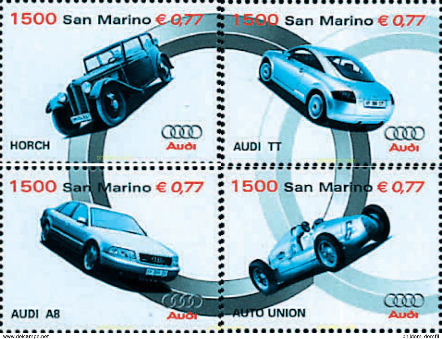 141507 MNH SAN MARINO 1999 GRANDES INDUSTRIAS AUTOMOVILISTICAS. AUDI - Used Stamps