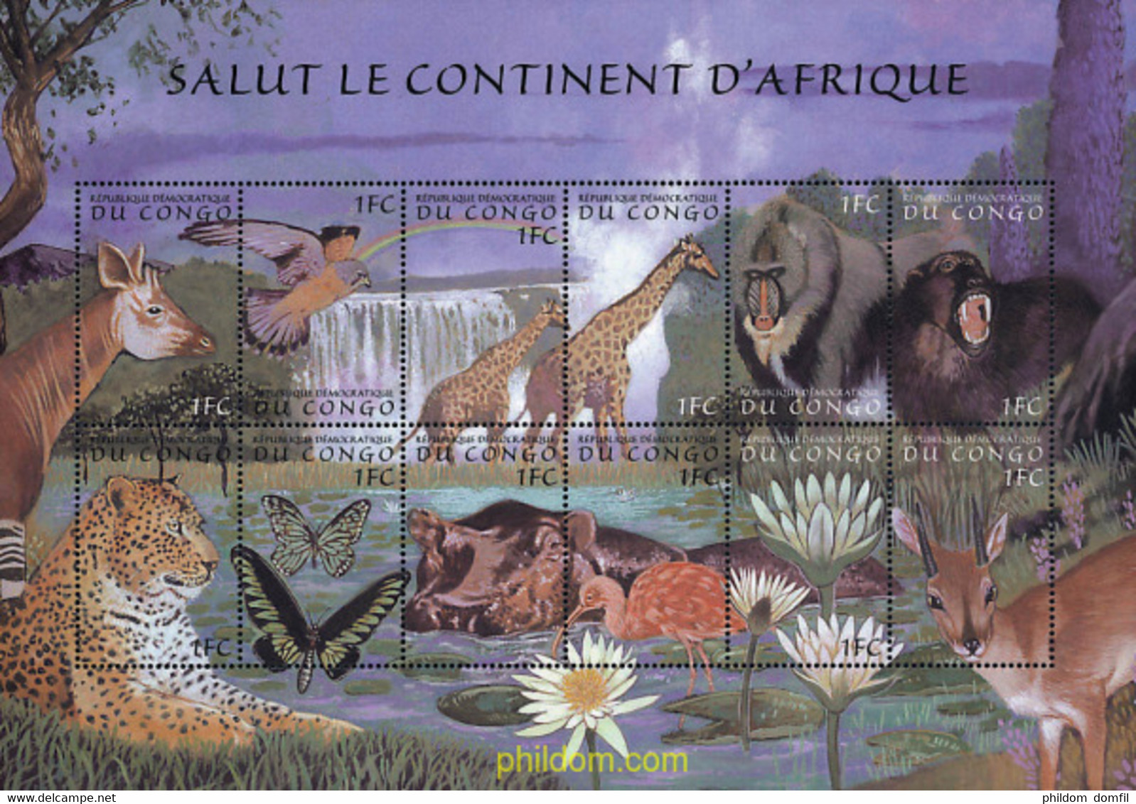 650346 MNH CONGO. República Democrática 2000 FAUNA Y FLORA AFRICANA - Used