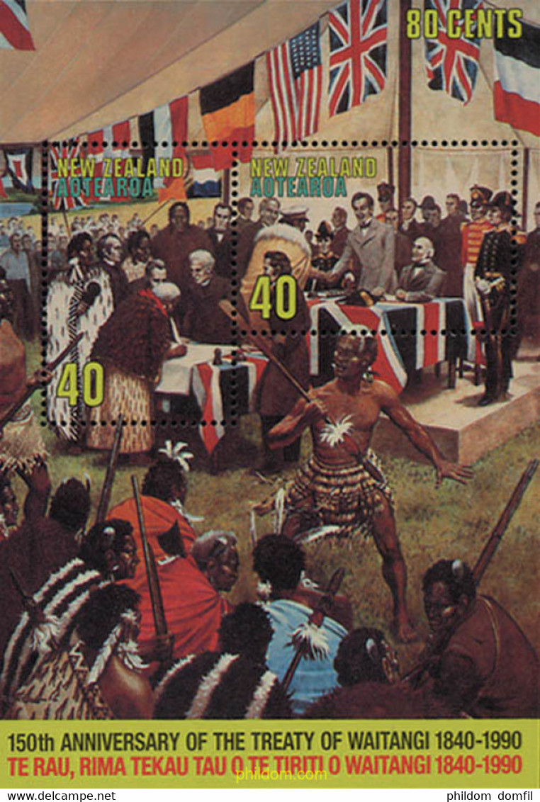 162429 MNH NUEVA ZELANDA 1990 150 ANIVERSARIO DEL TRATADO DE WAITANGI - Variedades Y Curiosidades