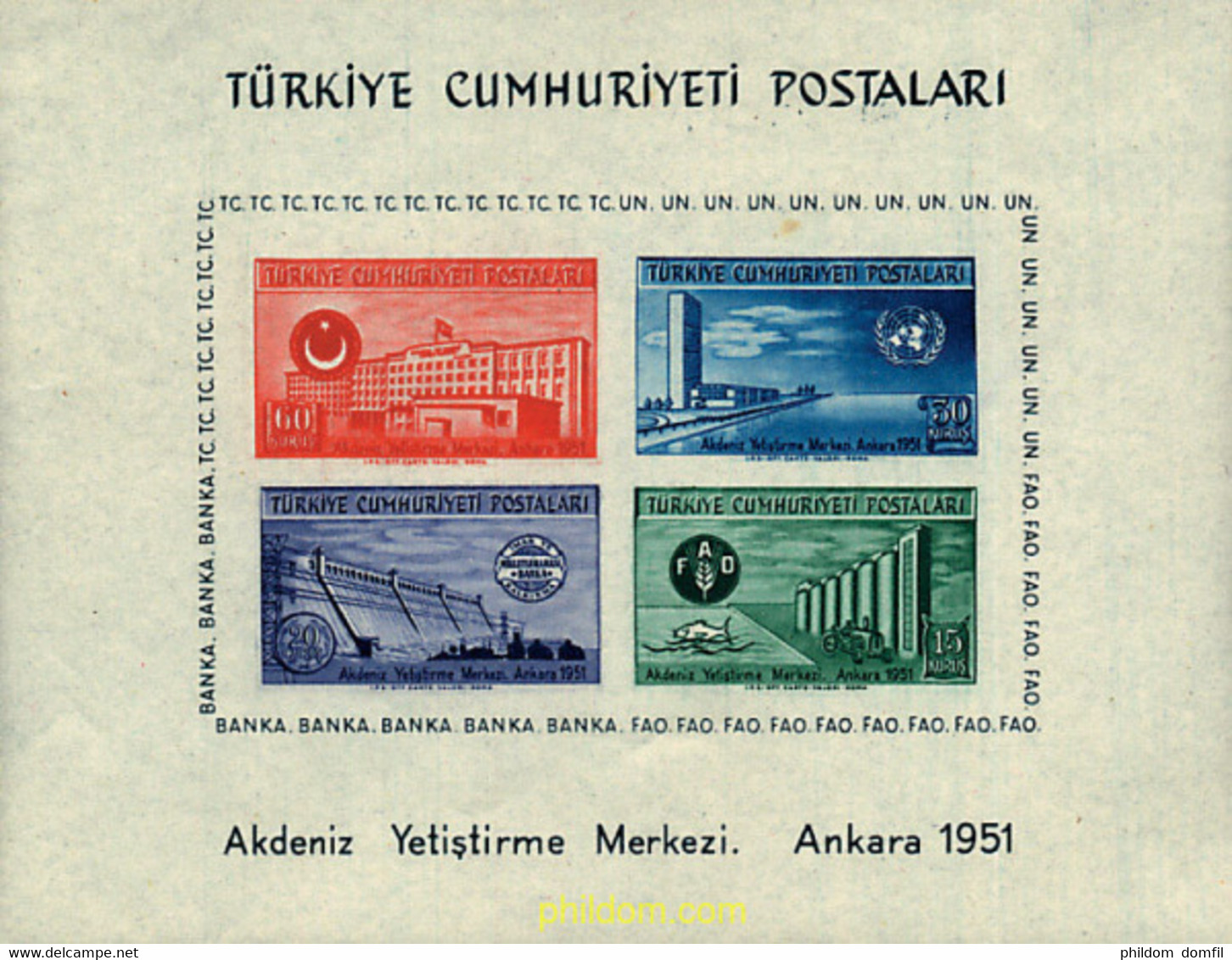 42485 MNH TURQUIA 1952 CONGRESO DEL INSTITUTO DE ESTUDIOS ECONOMICOS DE LA ONU EN ANKARA - ...-1858 Voorfilatelie