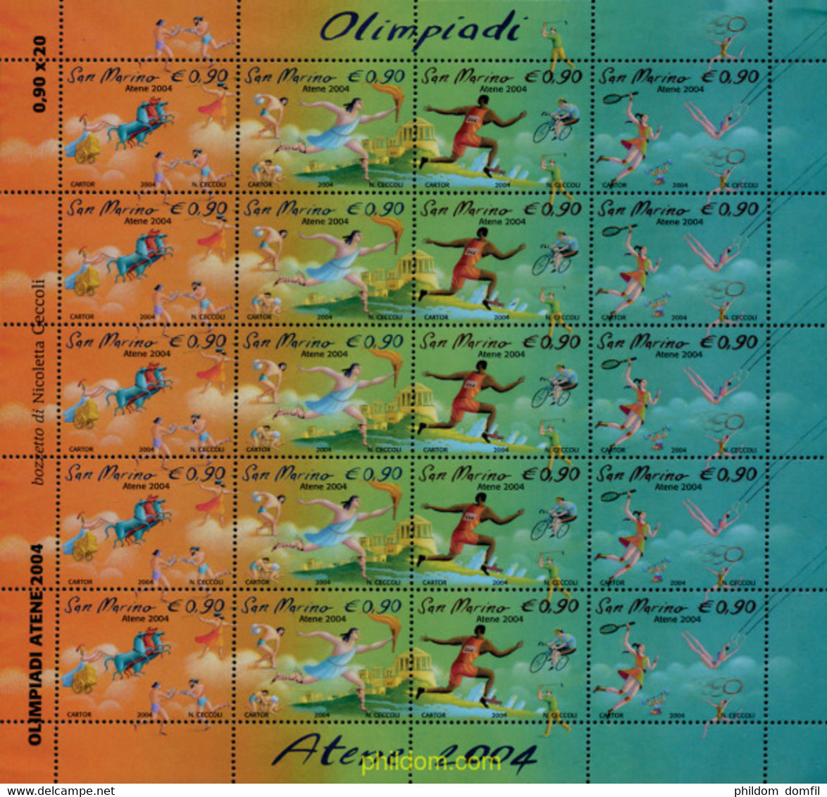 136859 MNH SAN MARINO 2004 28 JUEGOS OLIMPICOS DE VERANO ATENAS 2004 - Gebraucht