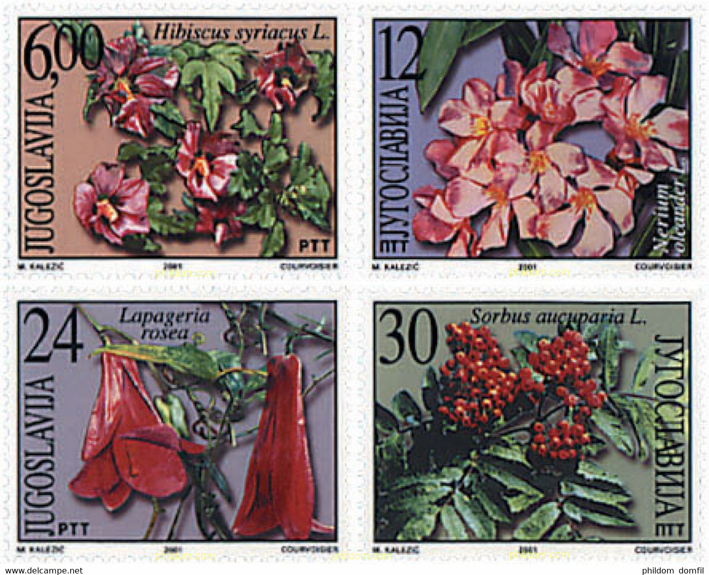 93092 MNH YUGOSLAVIA 2001 FLORES - Used Stamps