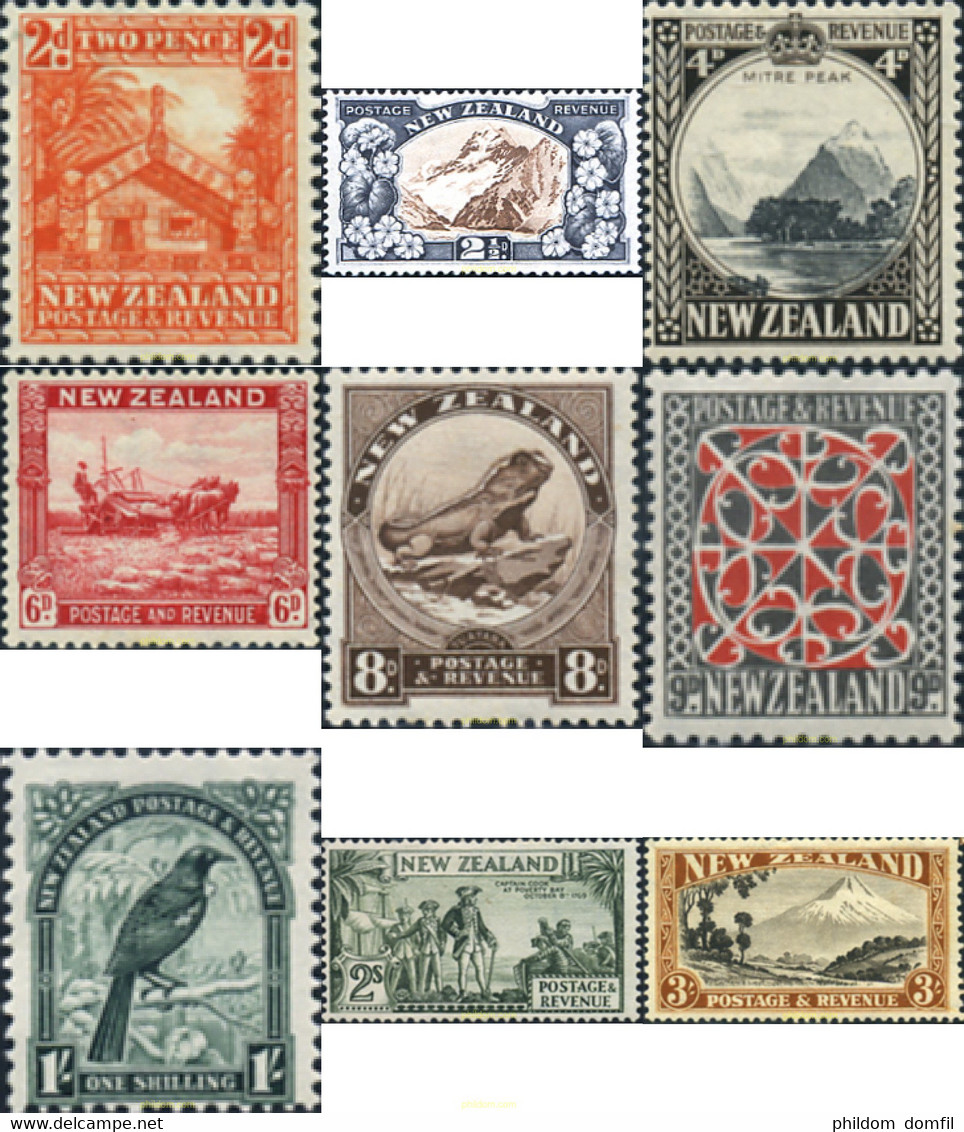 370070 MNH NUEVA ZELANDA 1935 MOTIVOS VARIOS - Errors, Freaks & Oddities (EFO)