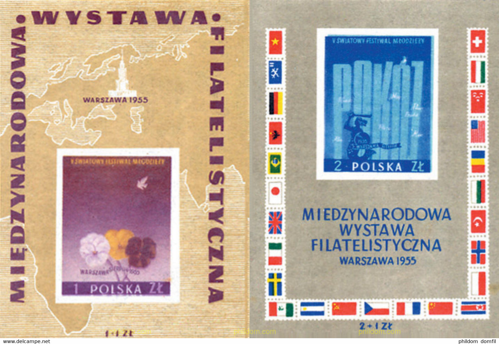 61558 MNH POLONIA 1955 EXPOSICION FILATELICA INTERNACIONAL EN VARSOVIA - Zonder Classificatie