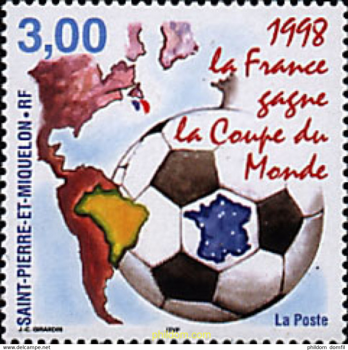 39176 MNH SAN PEDRO Y MIQUELON 1998 FRANCIA CAMPEONA DEL MUNDO DE FUTBOL - Gebraucht