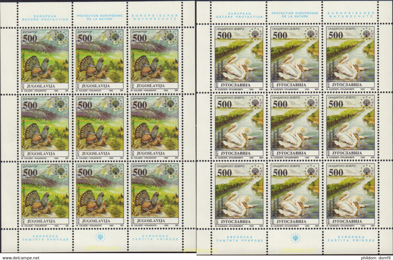 11895 MNH YUGOSLAVIA 1992 PROTECCION EUROPEA DE LA NATURALEZA - Lots & Serien