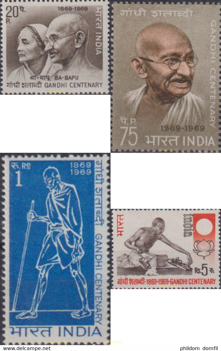 617242 MNH INDIA 1969 ESCENAS DE LA VIDA DE GANDHI - Ungebraucht