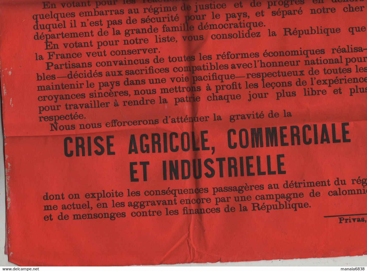 Aux Electeurs De L'Ardèche 1886 Boissy D'Anglas Clauzel Deguilhem Fougeirol Saint Prix Vielfaure - Posters