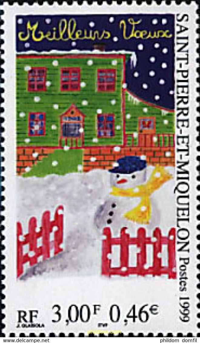 67712 MNH SAN PEDRO Y MIQUELON 1999 MEJORES DESEOS - Gebraucht