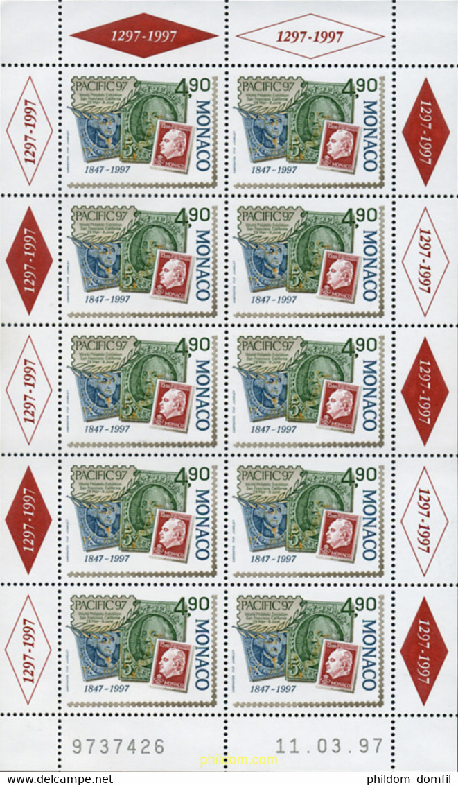 11840 MNH MONACO 1997 PACIFIC 97. EXPOSICION FILATELICA INTERNACIONAL - Otros & Sin Clasificación