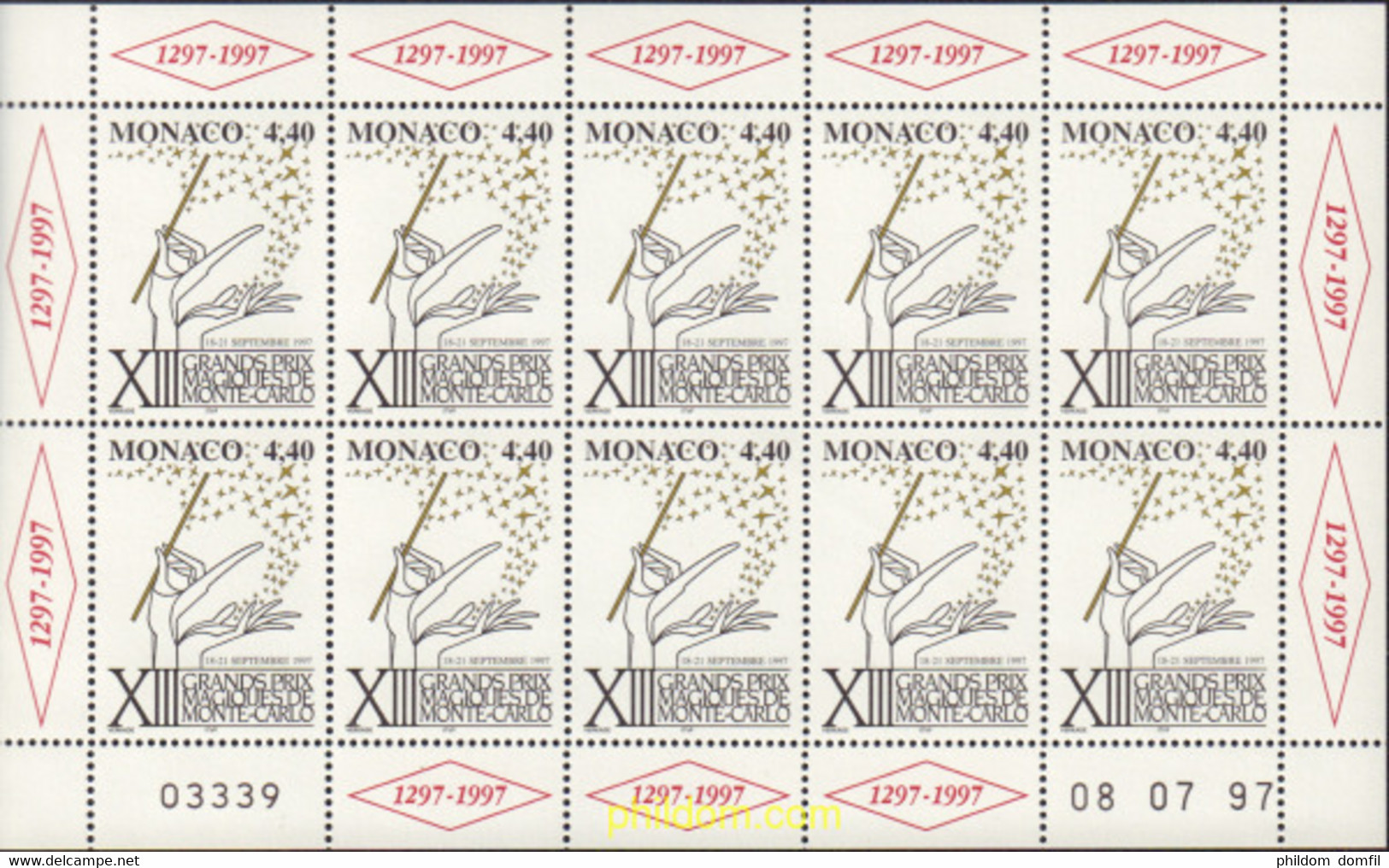 11843 MNH MONACO 1997 13 GRANDES PREMIOS MAGICOS DE MONTECARLO - Andere & Zonder Classificatie