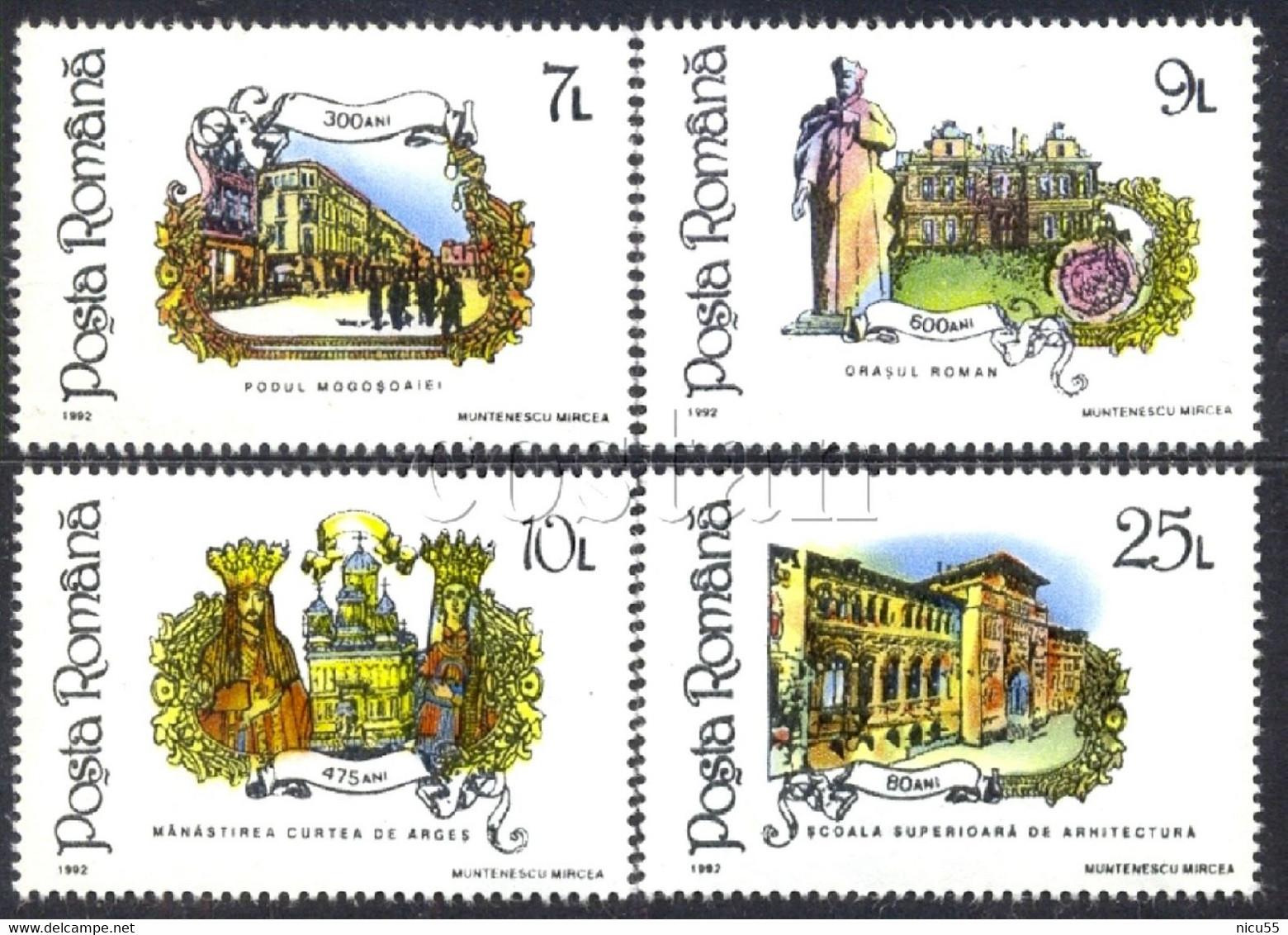 1992 Architecture School,Curtea De Arges Royal Church,Podul Mogosoaiei/Calea Victoriei,Basarab,Monastery,Romania,4844MNH - Chiese E Cattedrali