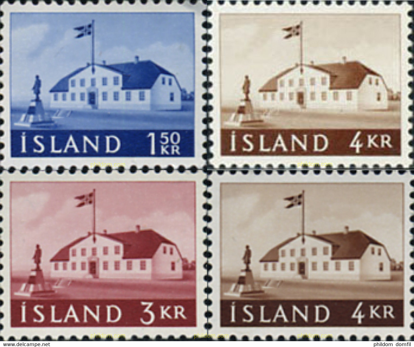 652223 HINGED ISLANDIA 1958 ANTIGUA SEDE DEL GOVIERNO - Collections, Lots & Séries