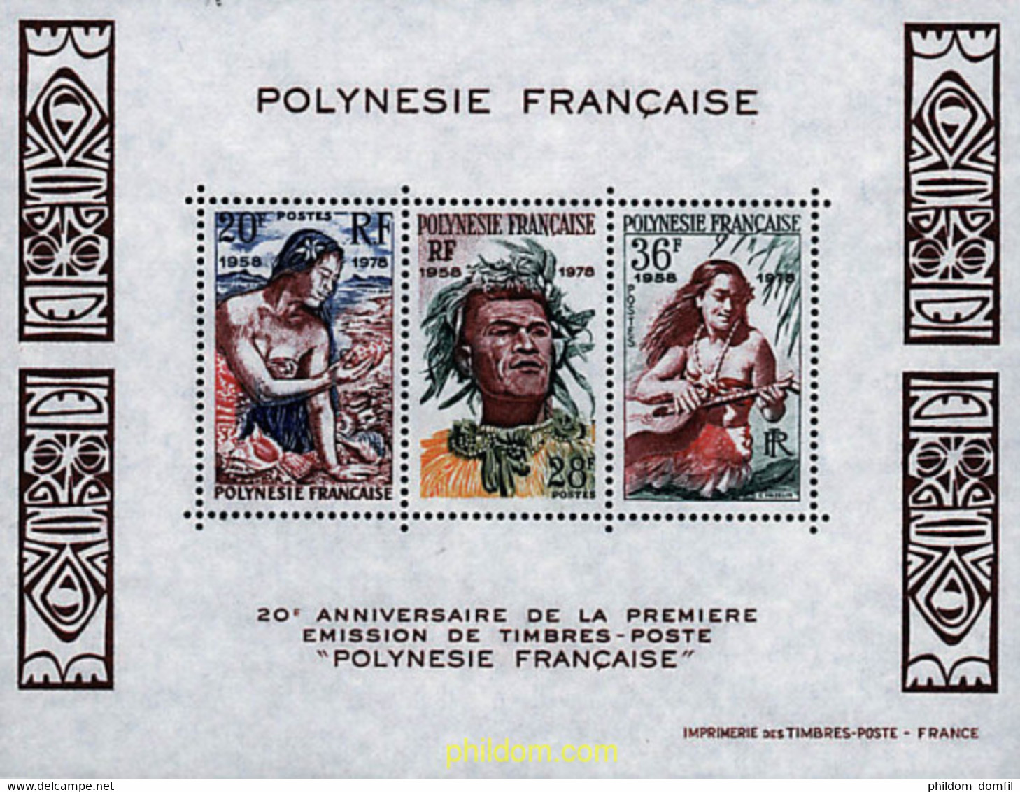 51776 MNH POLINESIA FRANCESA 1978 20 ANIVERSARIO DE LA PRIMERA EMISION DE SELLOS - Usati