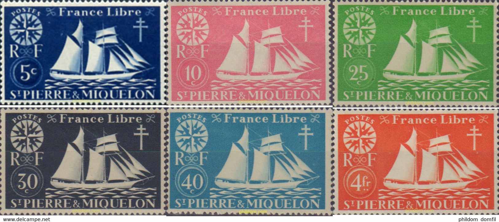 621703 HINGED SAN PEDRO Y MIQUELON 1942 SERIE BASICA - Used Stamps