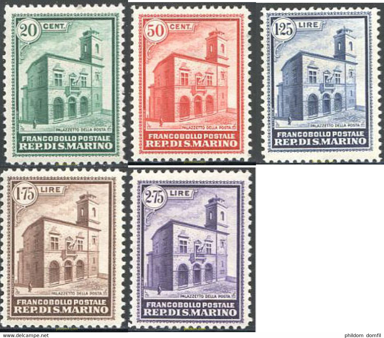 118521 HINGED SAN MARINO 1932 INAUGURACION DEL NUEVO EDIFICIO DE CORREOS - Used Stamps