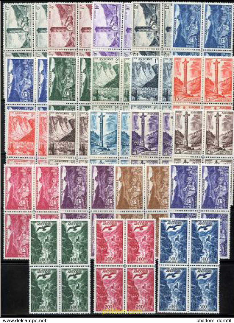 222428 MNH ANDORRA. Admón Francesa 1955 PAISAJES - Collections
