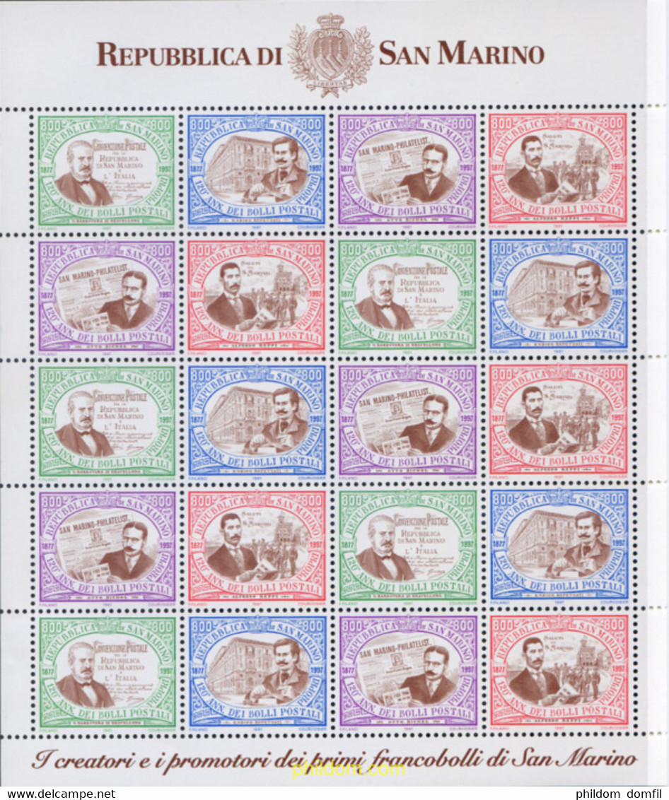 166647 MNH SAN MARINO 1997 120 ANIVERSARIO DEL PRIMER SELLO DE SAN MARINO - Used Stamps