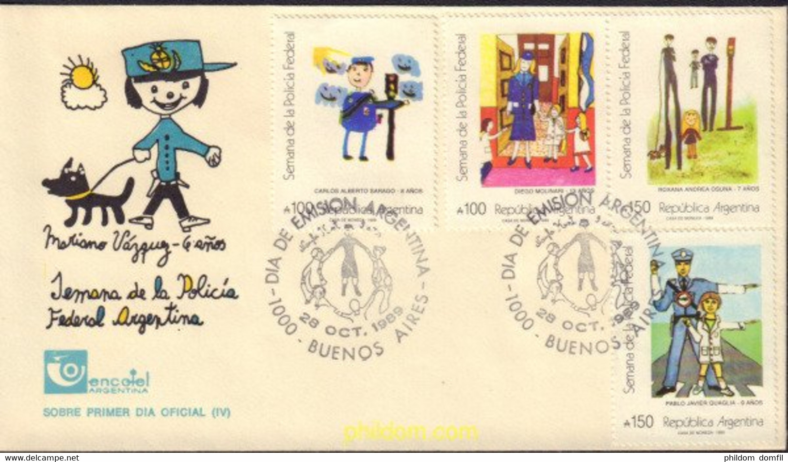 413536 MNH ARGENTINA 1989 SEMANA DE LA POLICIA FEDERAL - Usati