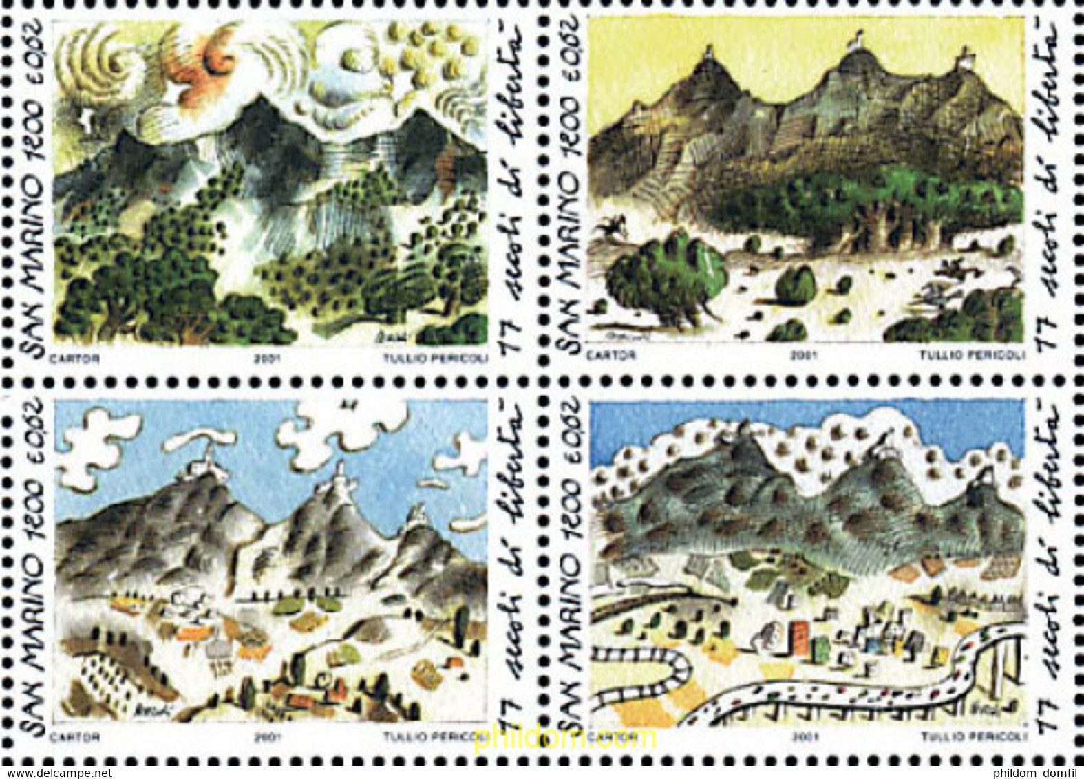 5390 MNH SAN MARINO 2001 1700 ANIVERSARIO DE LA REPUBLICA DE SAN MARINO - Gebruikt