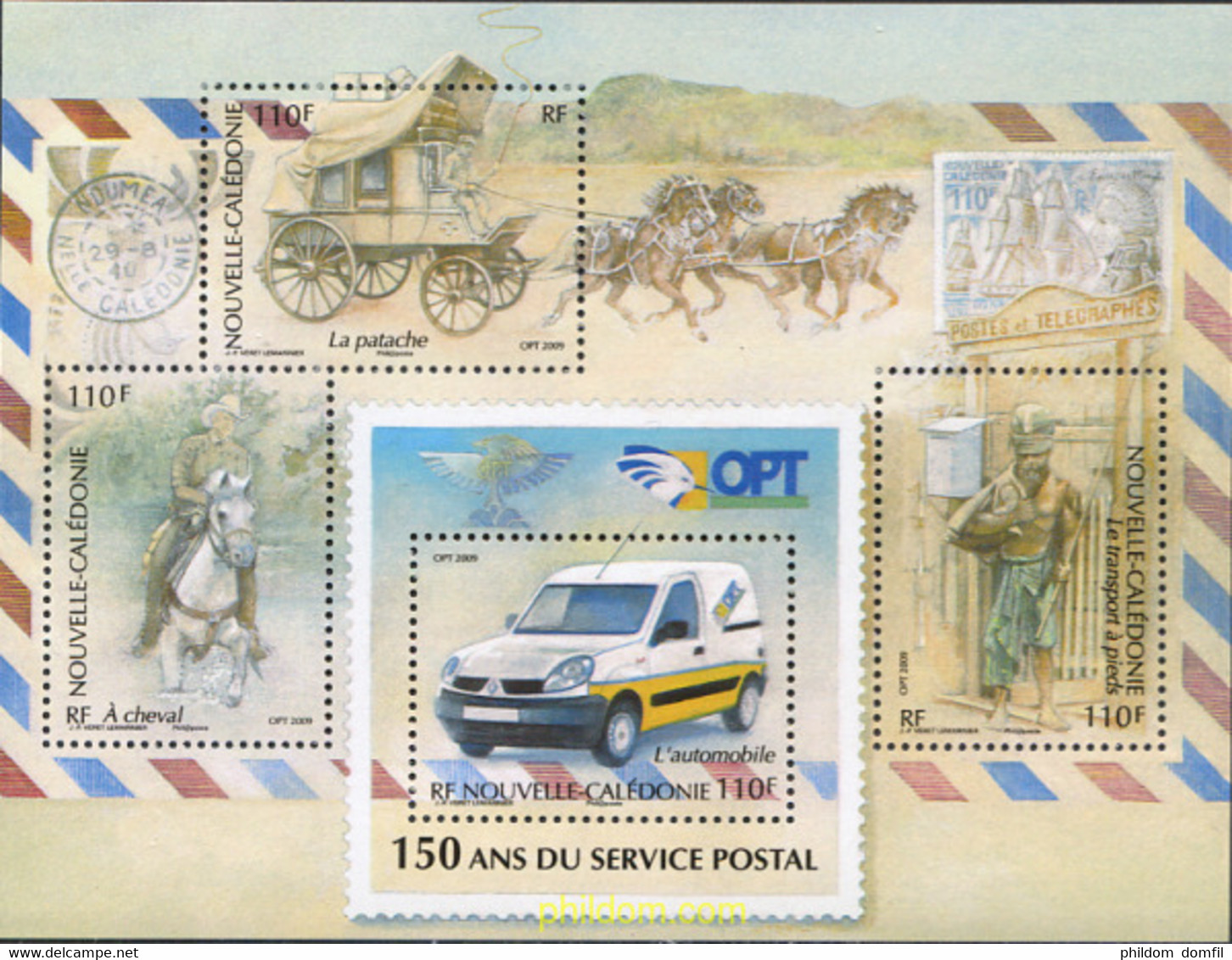 242105 MNH NUEVA CALEDONIA 2009 150 ANIVERSARIO SERVICIO POSTAL - Used Stamps