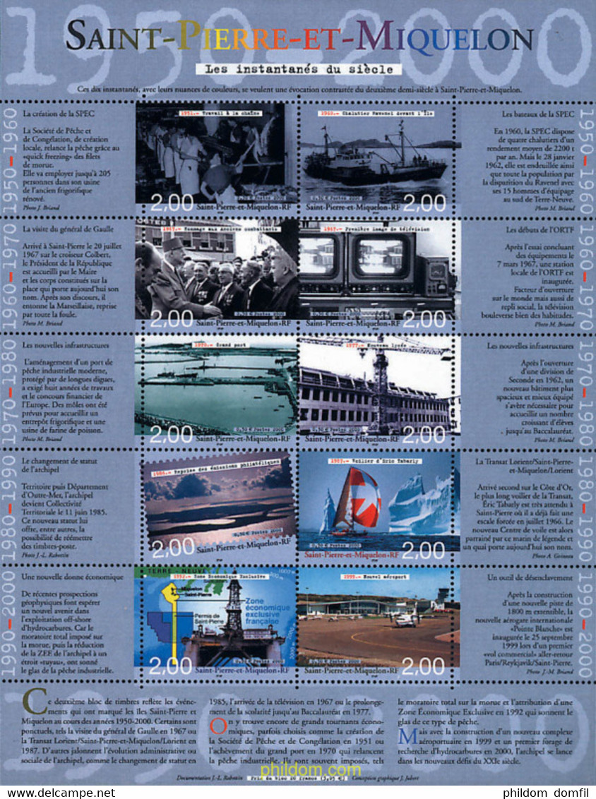 367297 MNH SAN PEDRO Y MIQUELON 2000 EL SIGLO XX - Gebraucht