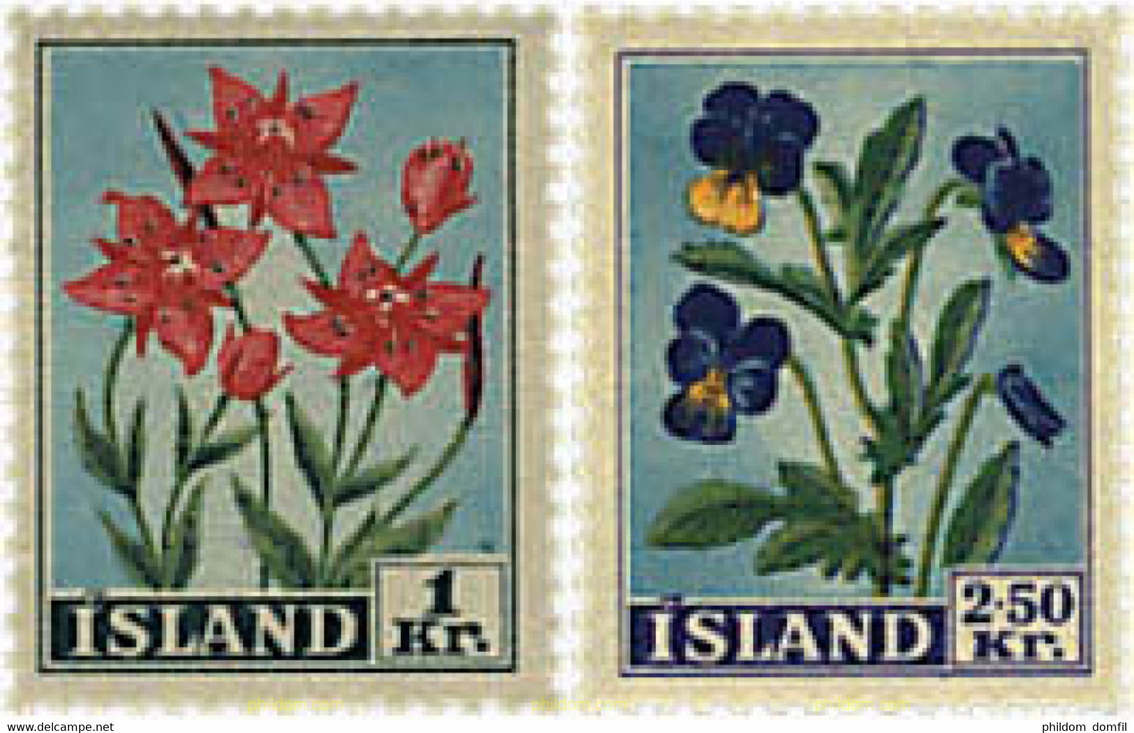 645299 HINGED ISLANDIA 1958 FLORES - Collections, Lots & Séries