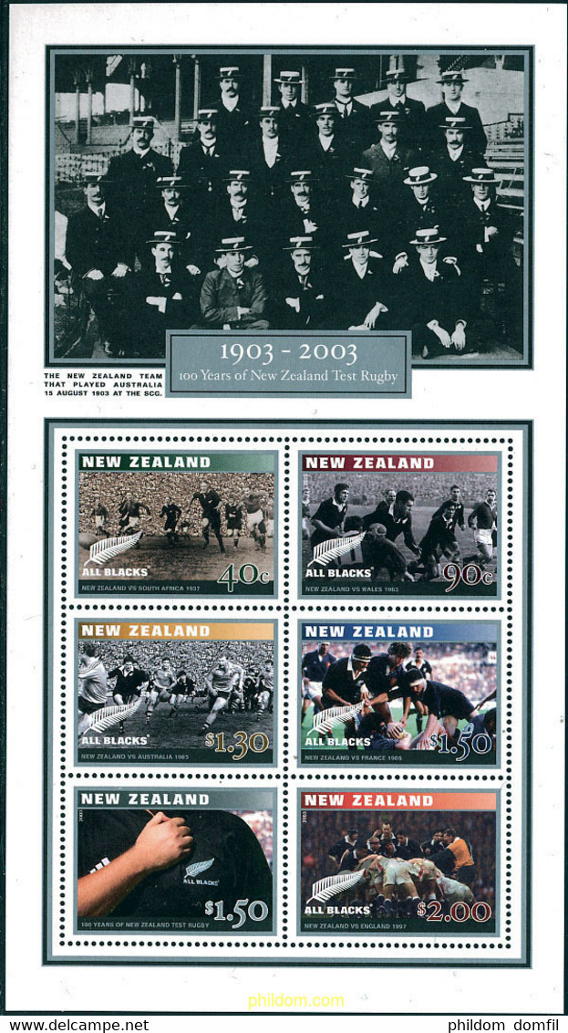 127427 MNH NUEVA ZELANDA 2003 CENTENARIO DEL RUGBY - Variétés Et Curiosités