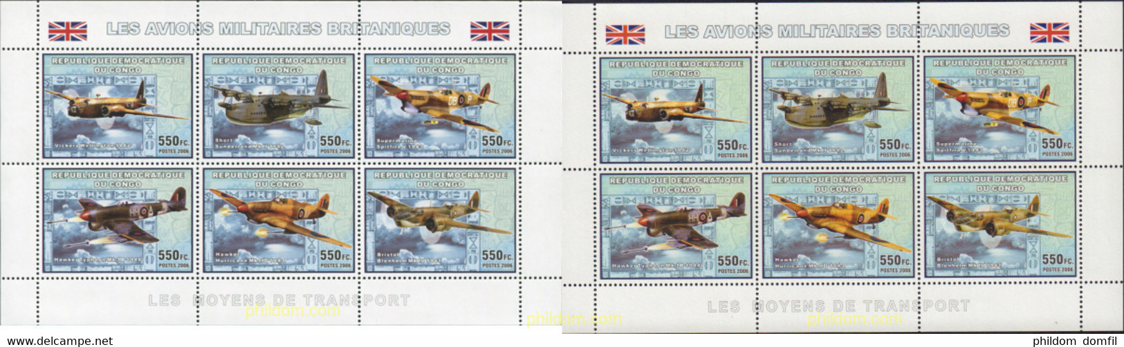 367439 MNH CONGO. República Democrática 2006 AVIONES MILITARES BRITANICOS - Oblitérés