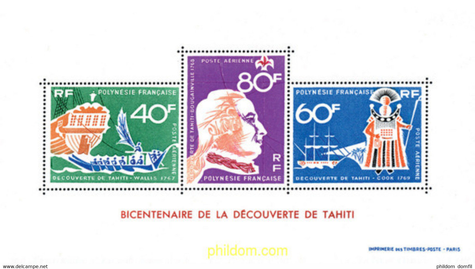 148348 MNH POLINESIA FRANCESA 1968 200 ANIVERSARIO DEL DESCUBRIMIENTO DE TAHITI - Used Stamps