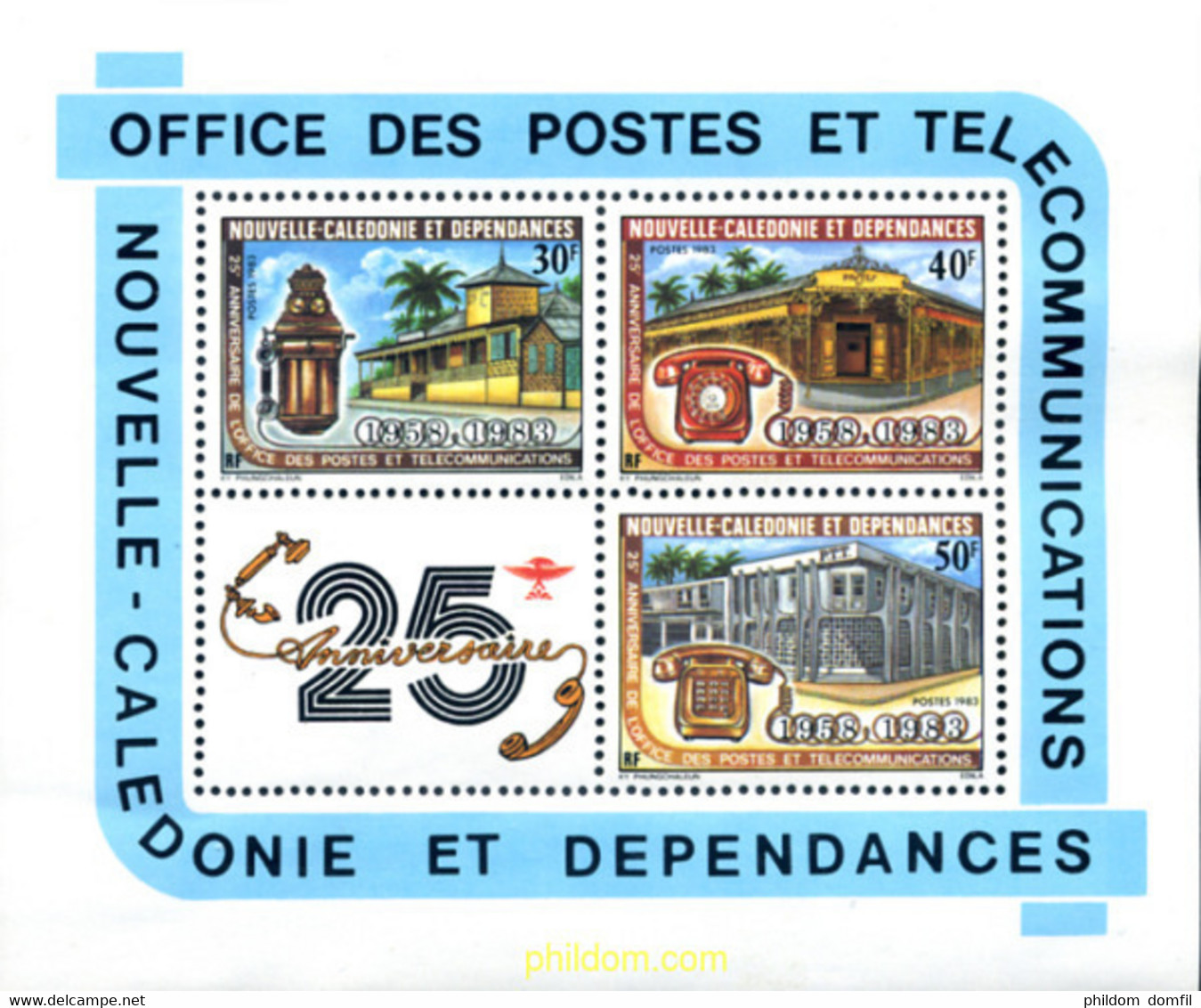 243360 MNH NUEVA CALEDONIA 1983 25 ANIVERSARIO DEL CORREO Y DE LAS TELECOMUNICACIONES - Usados