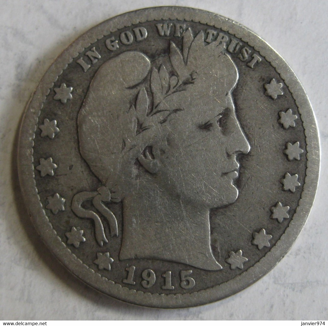 Etats-Unis . Quarter Dollar 1915 D Denver . Barber , En Argent - 1892-1916: Barber