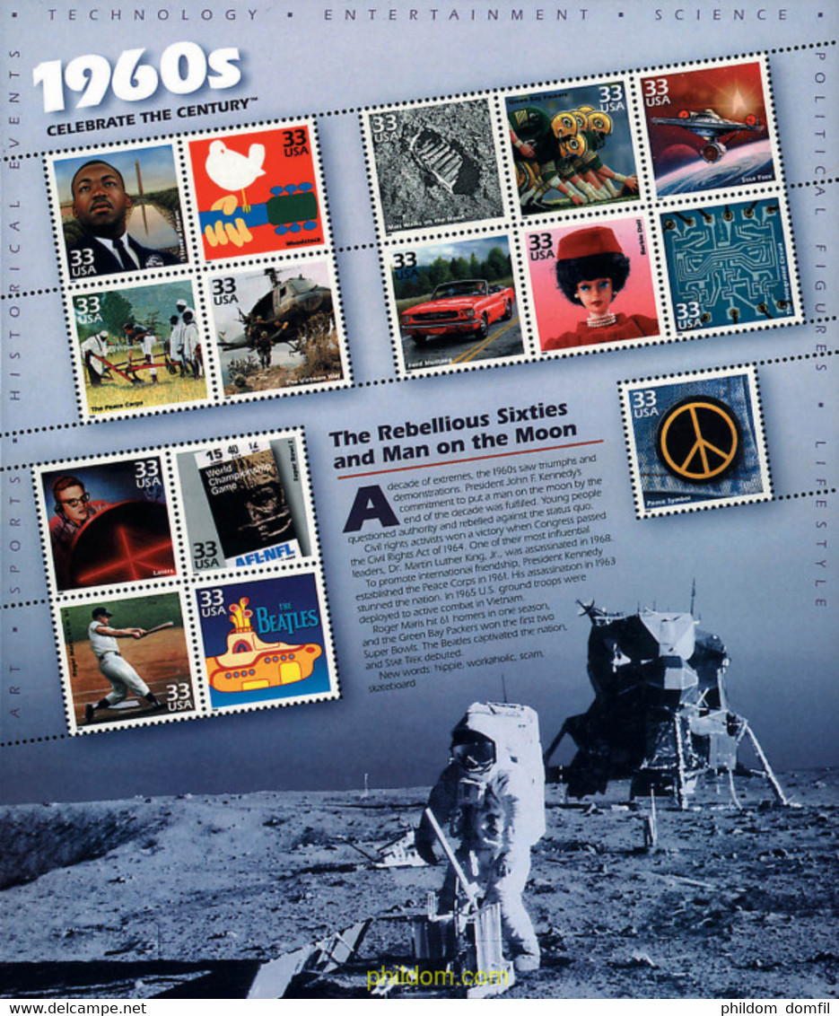 47842 MNH ESTADOS UNIDOS 1999 IMAGENES DEL SIGLO XX (1960s) - Used Stamps
