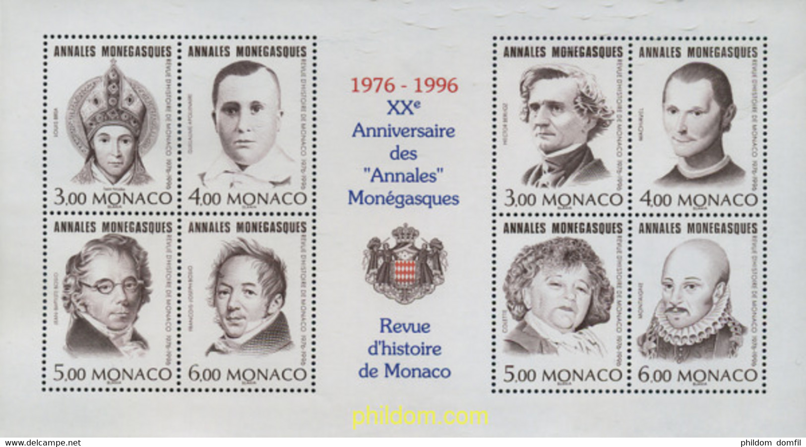 80445 MNH MONACO 1996 20 ANIVERSARIO DE LOS ANALES MONEGASCOS - Altri & Non Classificati