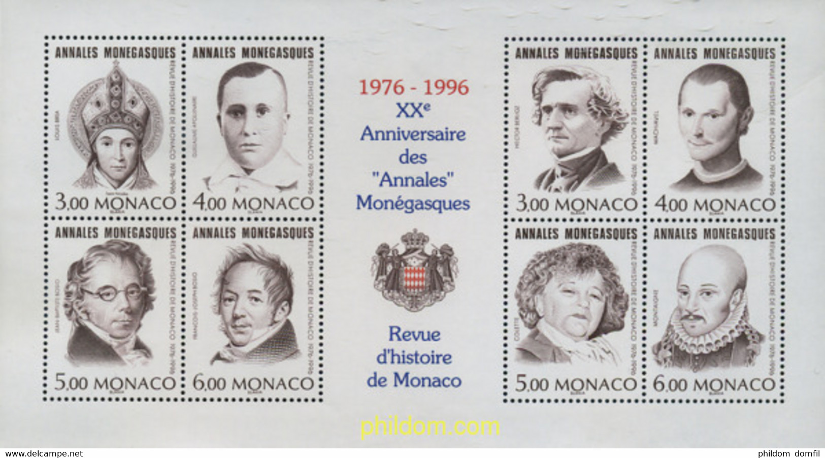 80445 MNH MONACO 1996 20 ANIVERSARIO DE LOS ANALES MONEGASCOS - Otros & Sin Clasificación