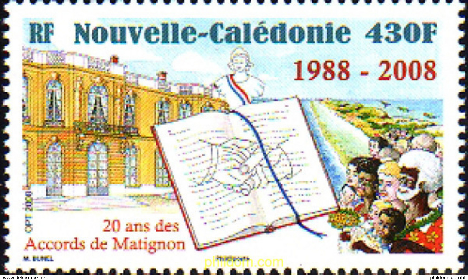 236434 MNH NUEVA CALEDONIA 2008 20 ANIVERSARIO DE LOS ACUERDOS DE MATIGNON - Used Stamps