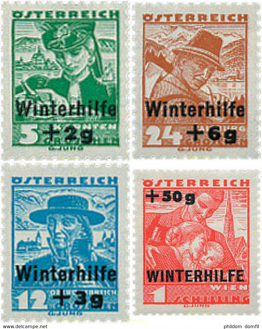 285161 HINGED AUSTRIA 1935 INVIERNO - Neufs