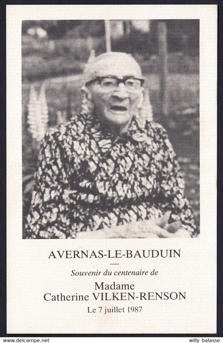 +++ CPA - AVERNAS LE BAUDUIN - Souvenir Centenaire Mme VILKEN - RENSON - 7 Juillet 1987  // - Hannut