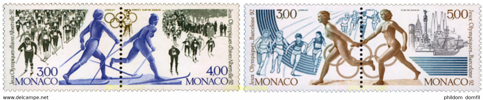 5188 MNH MONACO 1991 25 JUEGOS OLIMPICOS VERANO BARCELONA 1992 - 16 JUEGOS OLIMPICOS INVIERNO. ALBERTVILLE 1992 - Sonstige & Ohne Zuordnung