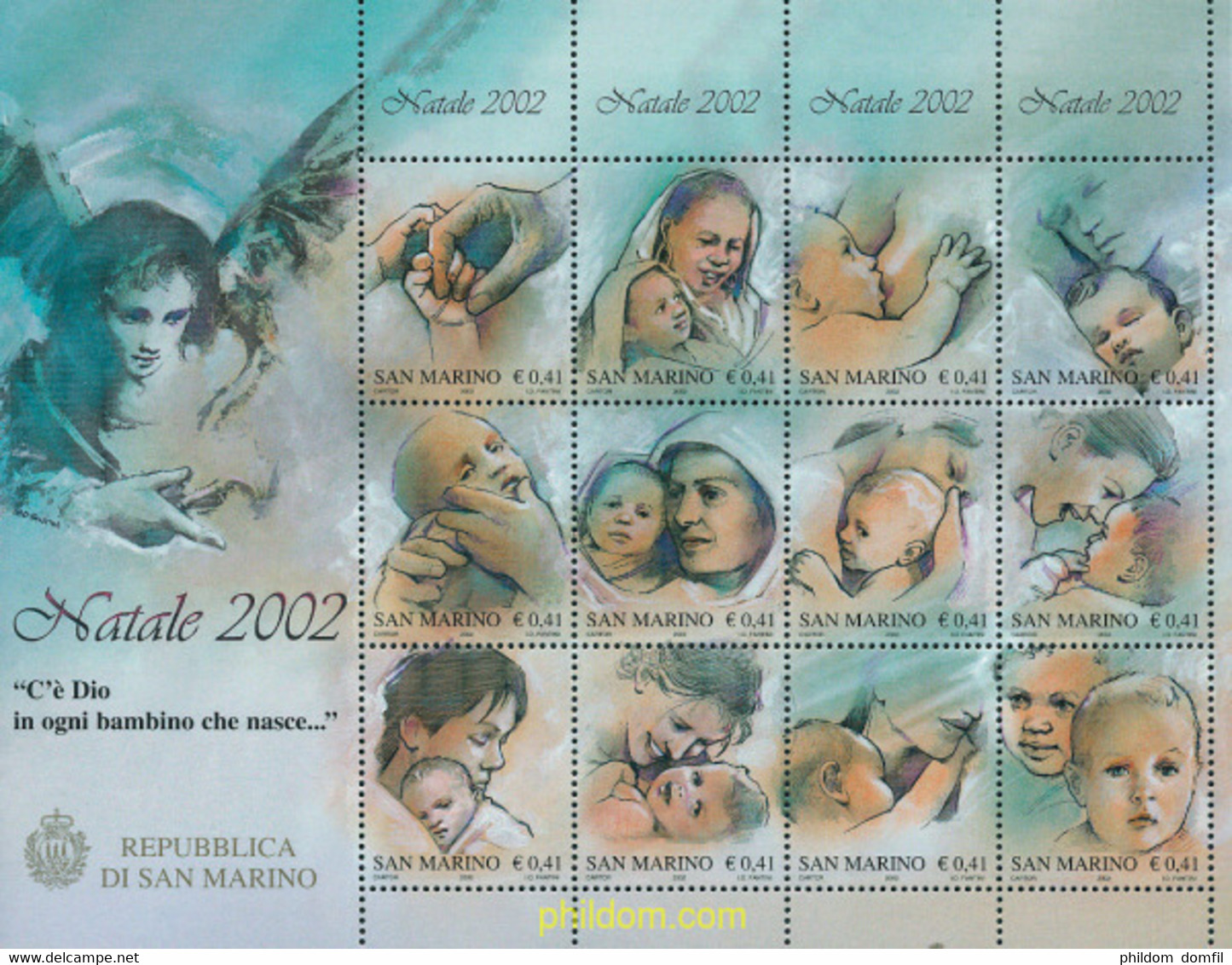 141548 MNH SAN MARINO 2002 NAVIDAD - Usati