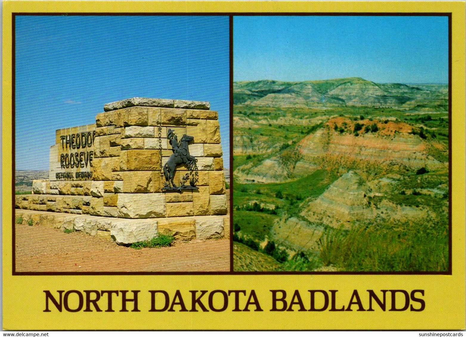 North Dakota Badlands Showing Theodore Roosevelt Marker - Autres & Non Classés