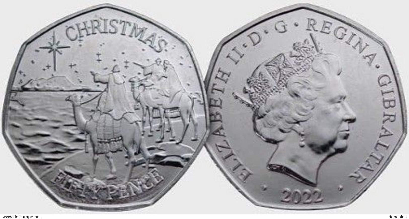 50 PENCE GIBRALTAR 2022 CHRISTMAS NAVIDAD UNC - NUEVA - NEUF - SIN CIRCULAR - NEW - Gibraltar