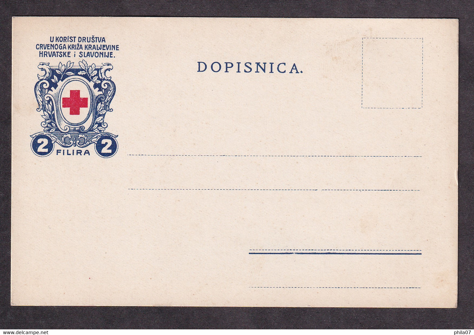 Croatia Until 1918 - Stationery Of The Red Cross Society Of Croatia And Slavonia.  / 2 Scans - Non Classificati