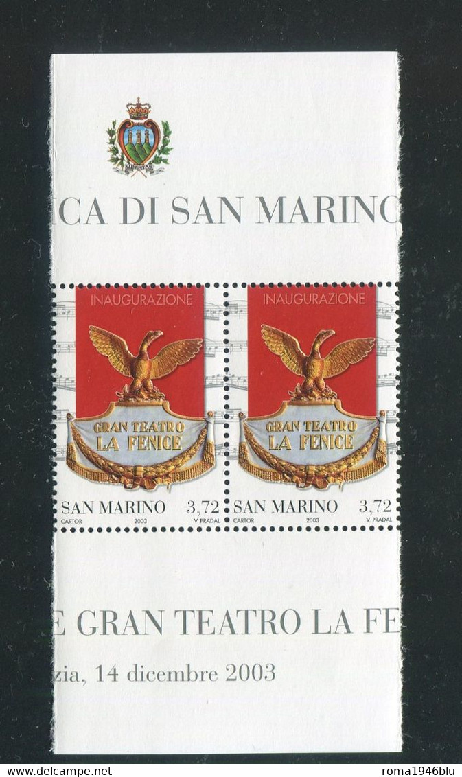 SAN MARINO 2003 LA FENICE  COPPIA ** MNH - Unused Stamps