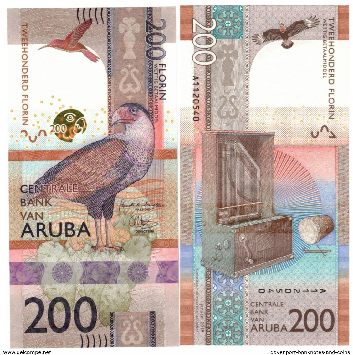 Aruba 200 Florin 2019 UNC - Aruba (1986-...)