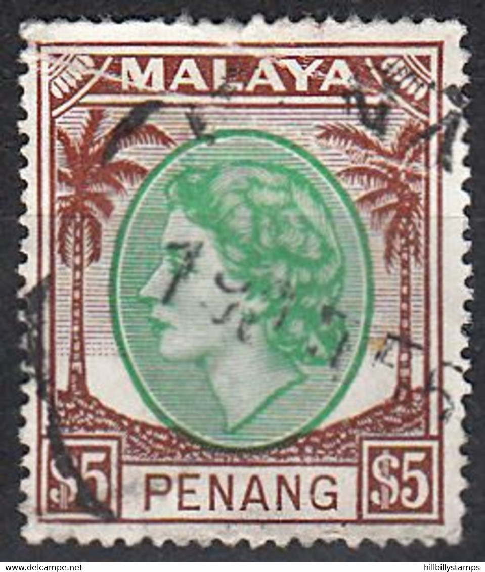 MALAYA--PENANG   SCOTT NO 55  USED  YEAR 1957 DISCOUNTED IN PRICE FOR LIGHT HORIZONTAL FOLD - Penang